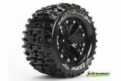 L-T3202B | Louise 2.8" MT-Pioneer Tyres On Black Rims - Glued Wheels 2Pcs