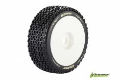 L-T3126SW | Louise 3.3" B-Pirate Tyres On White Dished Rims - Glued Wheels 2Pcs