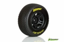 T3145SBTR | Louise 2.2/3.0" Maglev Tyres On Black Rims - Glued Wheels 2Pcs