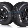 L-T3147SBTR | Louise 2.2/3.0" Turbo Tyres On Black Rims - Glued Wheels 2Pcs