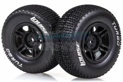 L-T3147SBTR | Louise 2.2/3.0" Turbo Tyres On Black Rims - Glued Wheels 2Pcs