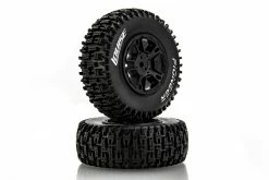 L-T3148SBAR | Louise 2.2/3.0" Pioneer Tyres On Black Rims - Glued Wheels 2Pcs