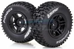 L-T3148SBTR | Louise 2.2/3.0" Pioneer Tyres On Black Rims - Glued Wheels 2Pcs