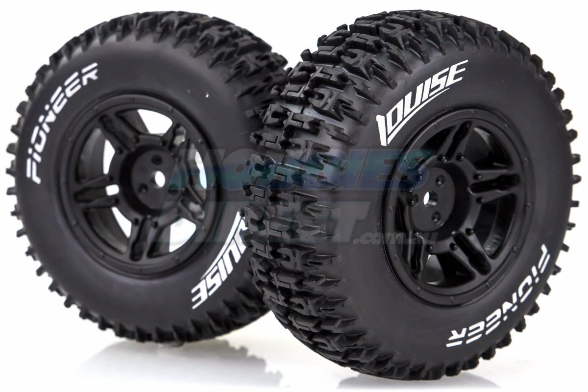 L-T3148SBTR | Louise 2.2/3.0" Pioneer Tyres On Black Rims - Glued Wheels 2Pcs