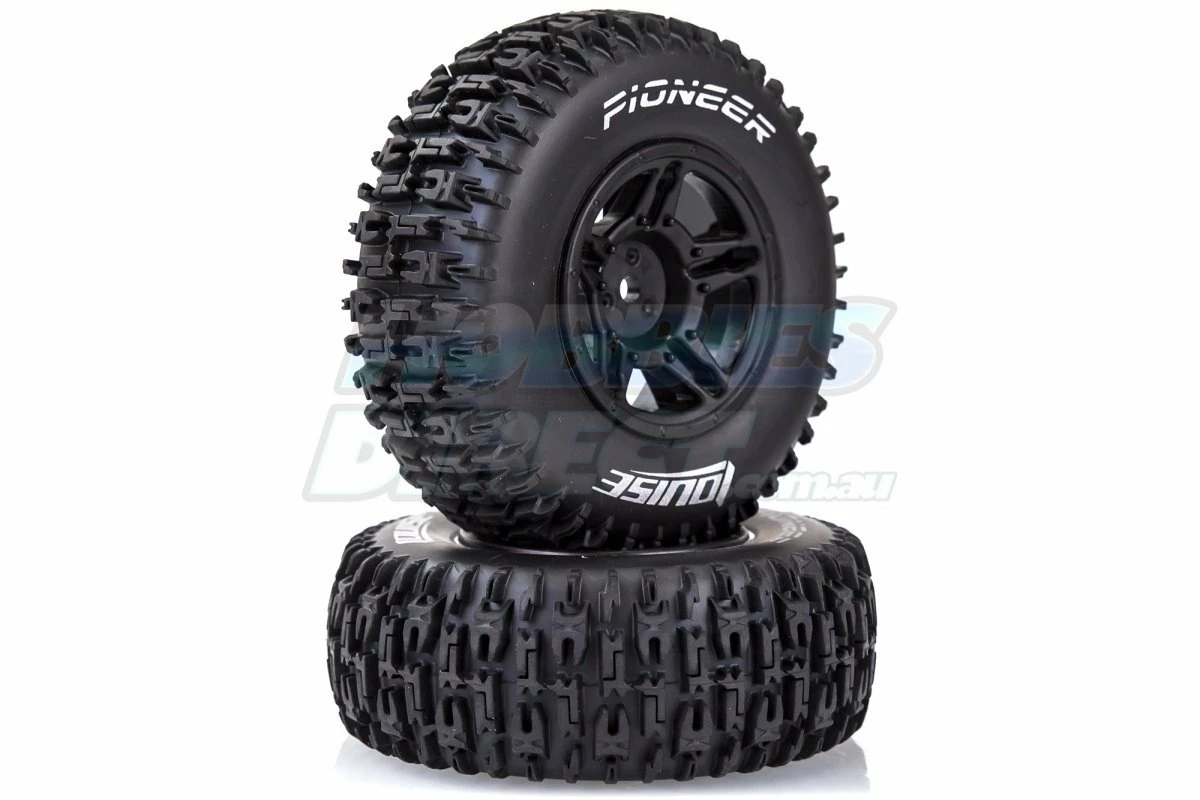 L-T3148SBTR | Louise 2.2/3.0" Pioneer Tyres On Black Rims - Glued Wheels 2Pcs - Image 2