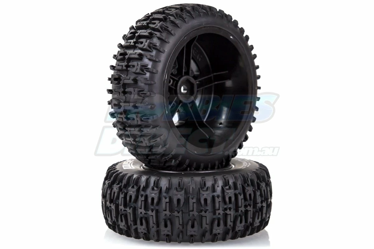 L-T3148SBTR | Louise 2.2/3.0" Pioneer Tyres On Black Rims - Glued Wheels 2Pcs - Image 3