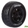 L-T3154SBAA | Louise 2.2/3.0" Rocket Tyres On Black Rims - Glued Wheels 2Pcs