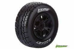 L-T3154SBAA | Louise 2.2/3.0" Rocket Tyres On Black Rims - Glued Wheels 2Pcs