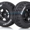 L-T3154SBTR | Louise 2.2/3.0" Rocket Tyres On Black Rims - Glued Wheels 2Pcs