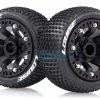 L-T3172SB | Louise 2.2" ST-Hornet Tyres On Black Spoke Rims - Glued Truck Wheels W/ Foam 2Pcs