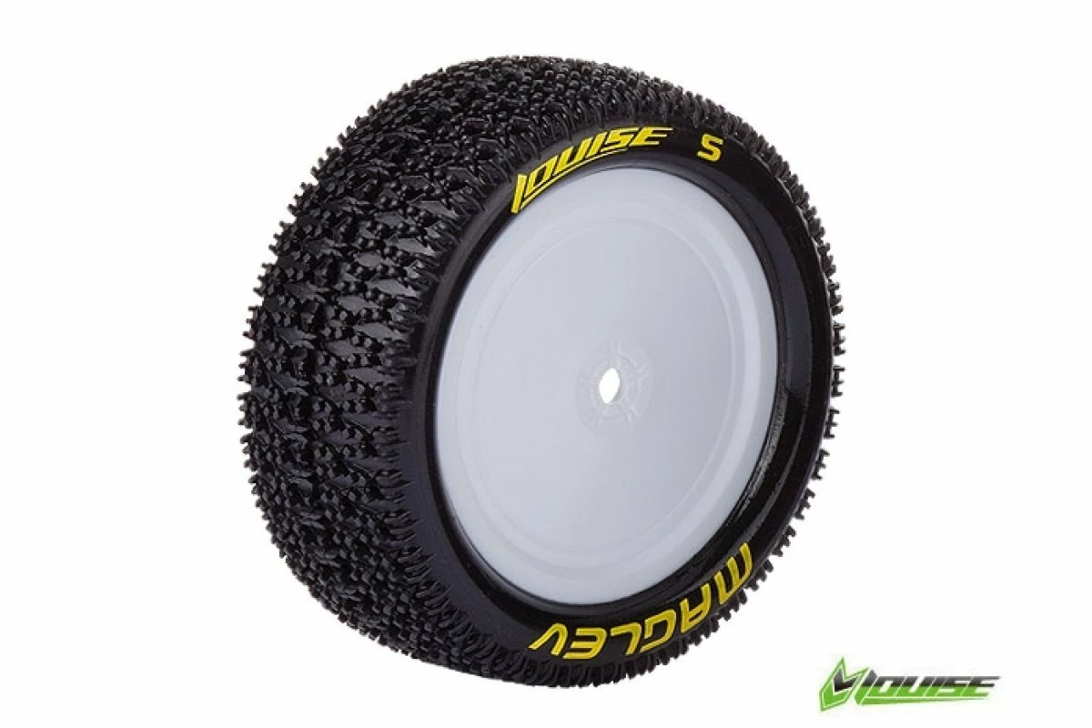 L-T3174SWKF | Louise 2.2" E-Maglev Tyres On White Dished Rims - Glued Wheels 2Pcs