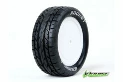 L-T3186SWKF | Louise 2.2" E-Rocket Tyres On White Dished Rims - Glued Wheels 2Pcs