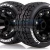 L-T3188SB | Louise 2.2" ST-Rocket Tyres On Black Spoke Rims - Glued Truck Wheels W/ Foam 2Pcs