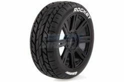 L-T3190B | Louise 3.3" B-Rocket Tyres On Black 8 Spoke Rims - Glued Wheels 2Pcs