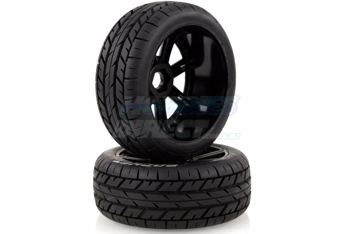 L-T3190B | Louise 3.3" B-Rocket Tyres On Black 8 Spoke Rims - Glued Wheels 2Pcs - Image 4