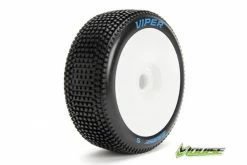 L-T3194VW | Louise 3.3" B-Viper Super Soft Tyres On White Dish Rims - Glued Wheels 2Pcs
