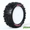 L-T3198SWKF | Louise 2.2" Front E-Spider Tyres On White Dish Rims - Glued Buggy Wheels W/ Foam 2Pcs