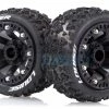 L-T3200SB | Louise 2.2" ST-Spider Tyres On Black Spoke Rims - Glued Truck Wheels W/ Foam 2Pcs