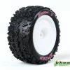L-T3200SWKR | Louise 2.2" Rear E-Spider Tyres On White Dish Rims - Glued Buggy Wheels W/ Foam 2Pcs