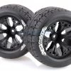 L-T3201BH | Louise 2.8" MT-Rocket Tyres On Black Rims - Glued Wheels 2Pcs