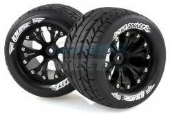 L-T3201B | Louise 2.8" MT-Rocket Tyres On Black Rims - Glued Wheels 2Pcs