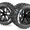 L-T3202BH | Louise 2.8" MT-Pioneer Tyres On (1/2 Offset) Black Rims - Glued Wheels 2Pcs