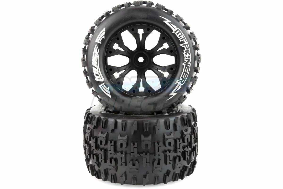 L-T3202BH | Louise 2.8" MT-Pioneer Tyres On (1/2 Offset) Black Rims - Glued Wheels 2Pcs - Image 2