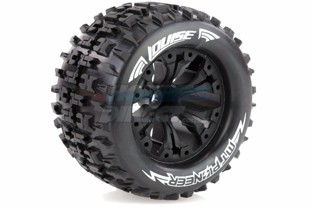 L-T3202BH | Louise 2.8" MT-Pioneer Tyres On (1/2 Offset) Black Rims - Glued Wheels 2Pcs - Image 3