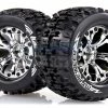 L-T3202CH | Louise 2.8" MT-Pioneer Tyres On (1/2 Offset) Chrome Rims - Glued Wheels 2Pcs