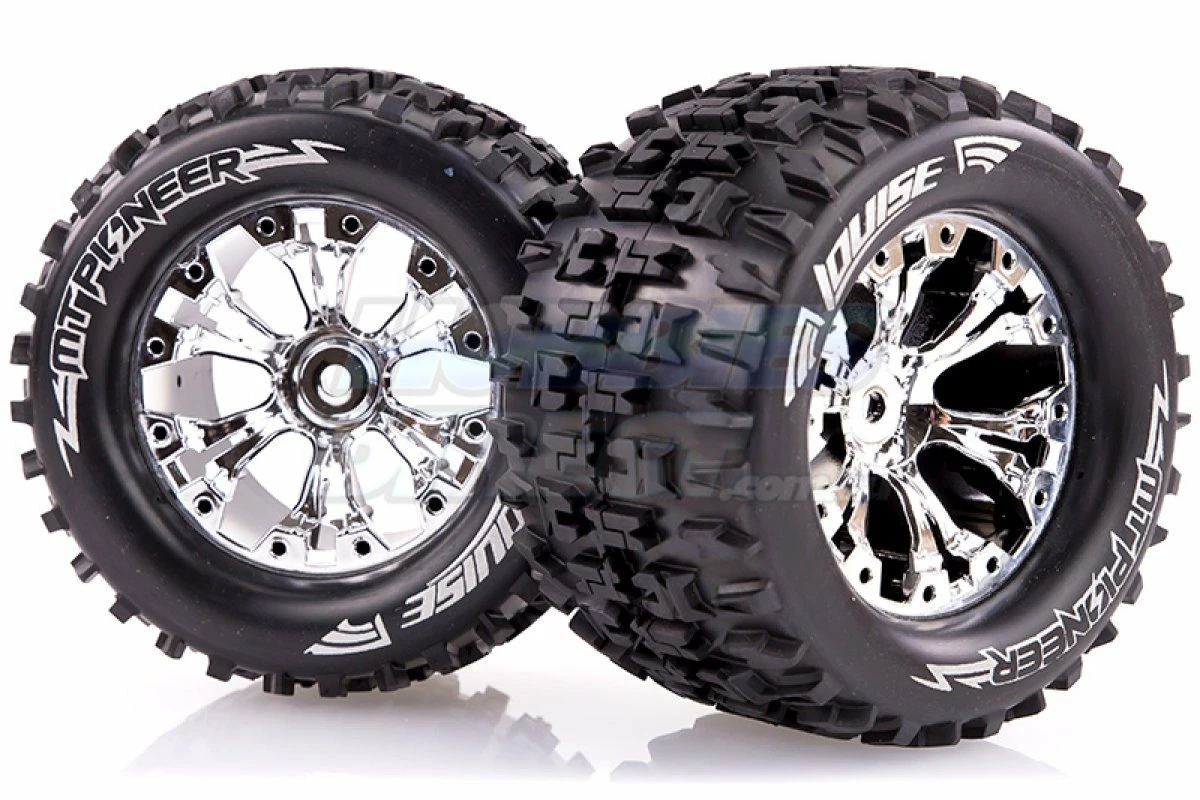 L-T3202C | Louise 2.8" MT-Pioneer Tyres On (0 Offset) Chrome Rims - Glued Wheels 2Pcs