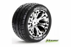L-T3208C | Louise 2.8" ST-Rocket Tyres On Chrome Rims - Glued Wheels 2Pcs