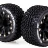 L-T3209BH | Louise 2.8" ST-Hummer Tyres On (1/2 Offset) Black Rims - Glued Wheels 2Pcs