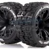 L-T3210BH | Louise 2.8" ST-Jumbo Tyres On (1/2 Offset) Black Rims - Glued Wheels 2Pcs