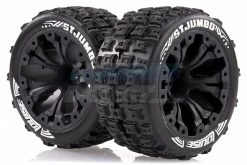 L-T3210BH | Louise 2.8" ST-Jumbo Tyres On (1/2 Offset) Black Rims - Glued Wheels 2Pcs
