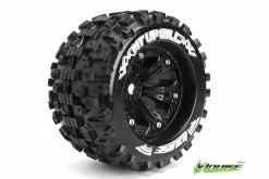 L-T3219BH | Louise 3.8" MT-Uphill Tyres On Black Rims - Glued Wheels 2Pcs