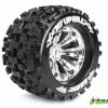 L-T3219C | Louise 3.8" MT-Uphill Tyres On Chrome Rims - Glued Wheels 2Pcs