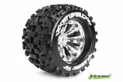 L-T3219CH | Louise 3.8" MT-Uphill Tyres On Chrome Rims - Glued Wheels 2Pcs