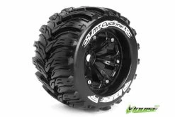L-T3220BH | Louise 3.8" MT-Cyclone Tyres On Black Rims - Glued Wheels 2Pcs