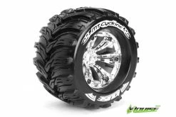 L-T3220CH | Louise 3.8" MT-Cyclone Tyres On Chrome Rims - Glued Wheels 2Pcs
