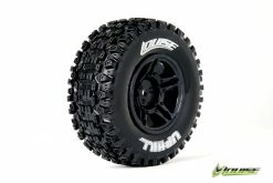 L-T3223SBTF | Louise 2.2/3.0" Uphill Tyres On Black Rims - Glued Wheels 2Pcs