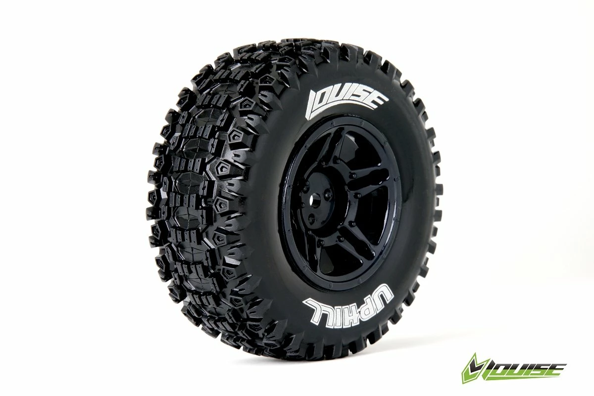 L-T3223SBTF | Louise 2.2/3.0" Uphill Tyres On Black Rims - Glued Wheels 2Pcs
