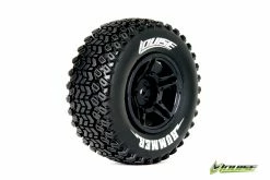 L-T3224SBTF | Louise 2.2/3.0" SC-Hummer Tyres On Black Rims - Glued Wheels 2Pcs