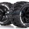 L-T3226BH | Louise 2.8" MT-Cyclone Tyres On Black Spoke Rims - Glued Truck Wheels W/ Foam 2Pcs