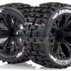 L-T3227BH | Louise 2.8" ST-Pioneer Tyres On Black Spoke Rims - Glued Truck Wheels W/ Foam 2Pcs