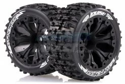 L-T3227BH | Louise 2.8" ST-Pioneer Tyres On Black Spoke Rims - Glued Truck Wheels W/ Foam 2Pcs