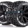 L-T3227B | Louise 2.8" ST-Pioneer Tyres On Black Spoke Rims - Glued Truck Wheels W/ Foam 2Pcs