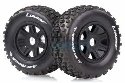 L-T3229SBM | Louise 2.2/3.0" SC-Rock Tyres On Black Spoke Rims - Glued Wheels 2Pcs