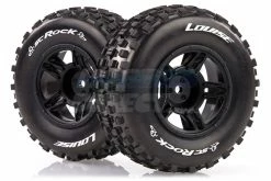 L-T3229SBTF | Louise 2.2/3.0" SC-Rock Tyres On Black Spoke Rims - Glued Short Course Wheels W/ Foam 2Pcs