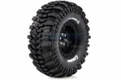 L-T3231VB | Louise 1.9" CR Champ Tyres On Black 9 Spoke Rims - Glued Wheels 2Pcs