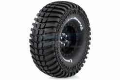 L-T3232VB | Louise 1.9" CR Ardent Tyres On Black 9 Spoke Rims - Glued Wheels 2Pcs